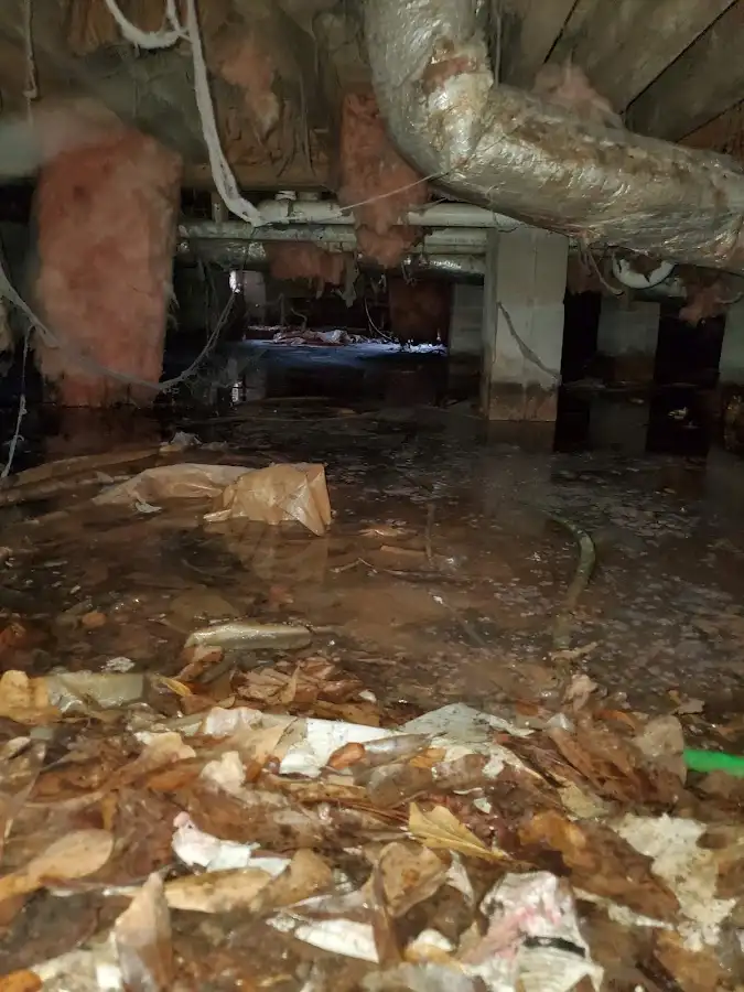 Crawl space flood assessment for Commercial Water Damage Restoration in Wayne